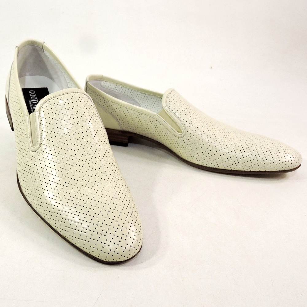 GOODMAN 🇮🇹 MEN'S OFF-WHITE SOFT LEATHER COMFORT SUMMER LOAFERS